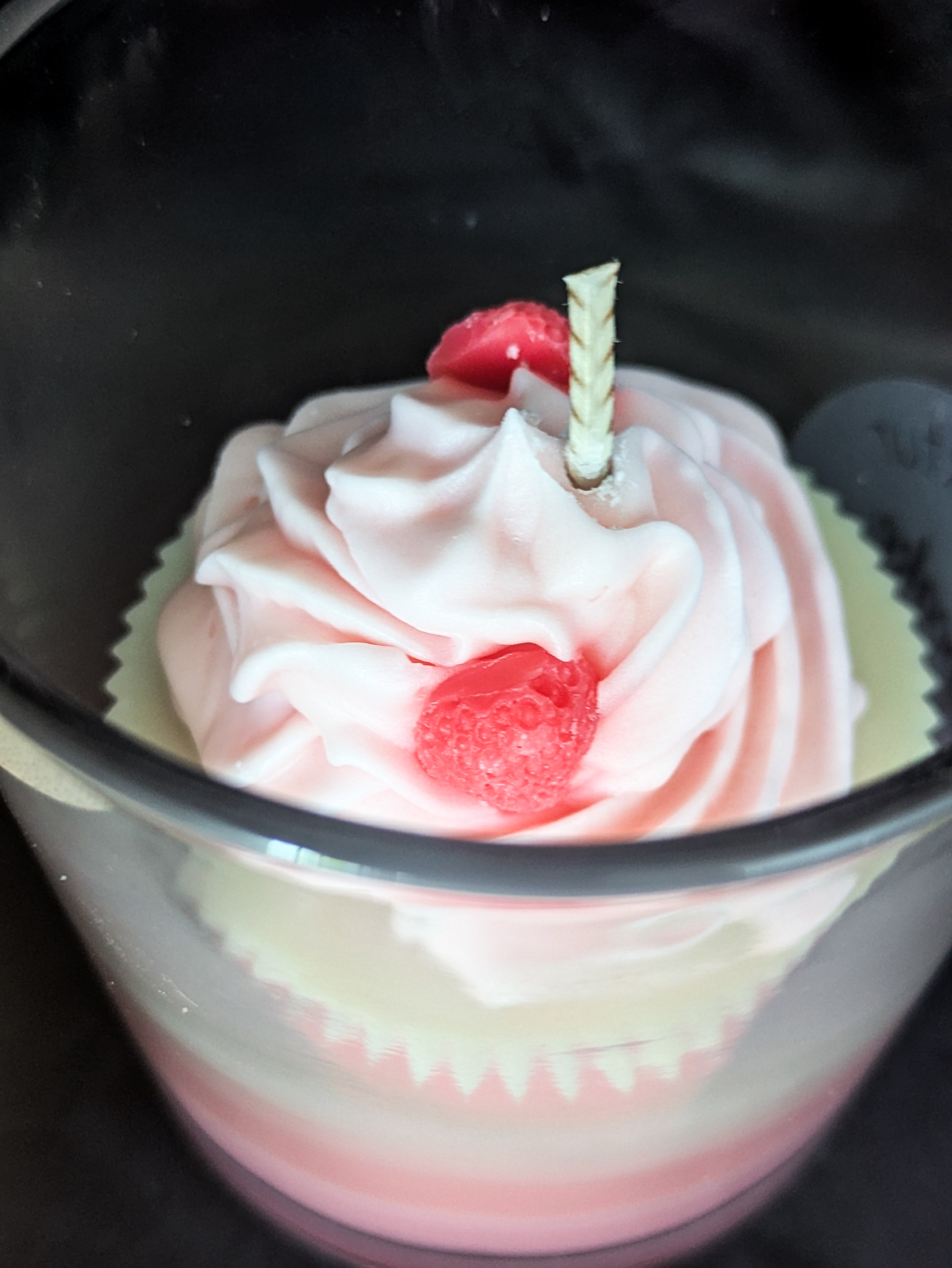 Cupcake Kerze Erdbeer/Vanille